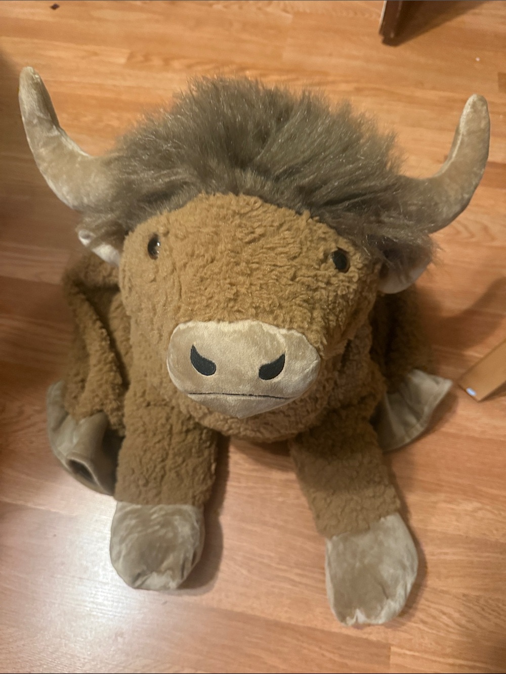 Plush Buffalo Accent Pillow in Brown by
